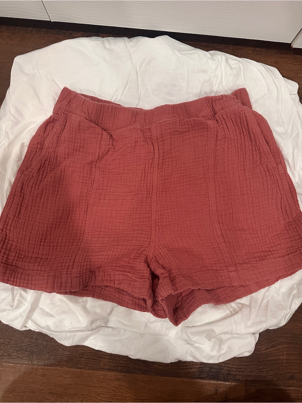 Madewell Crinkle Cotton Shorts Dusty Rose Size M